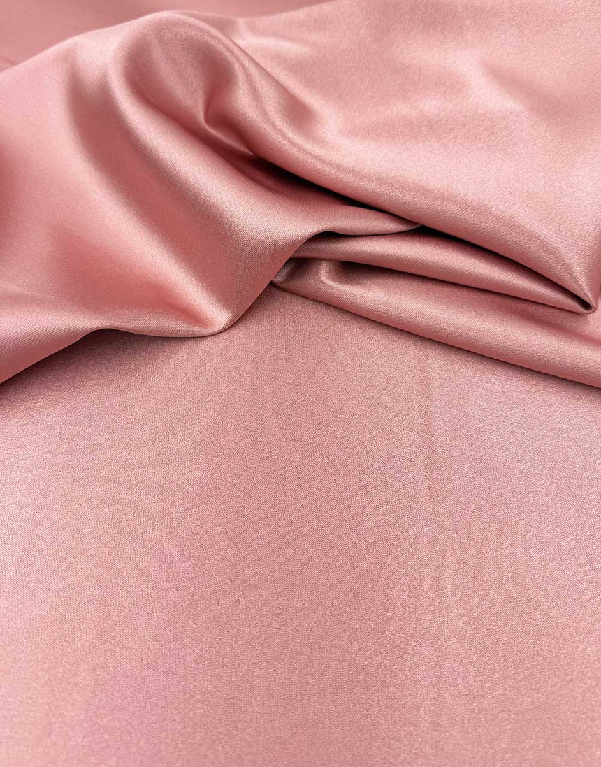 Italian Micro Silk Satin Fabric, Old Rose