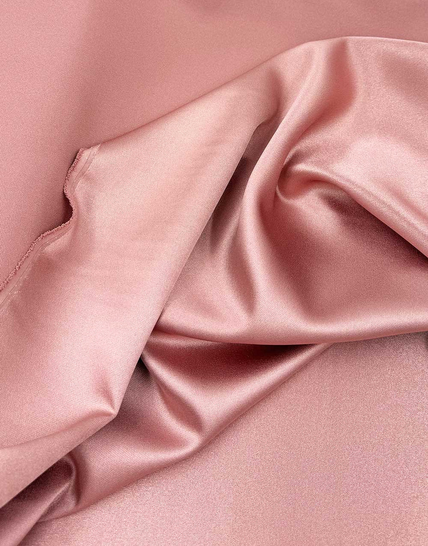 Italian Micro Silk Satin Fabric, Old Rose