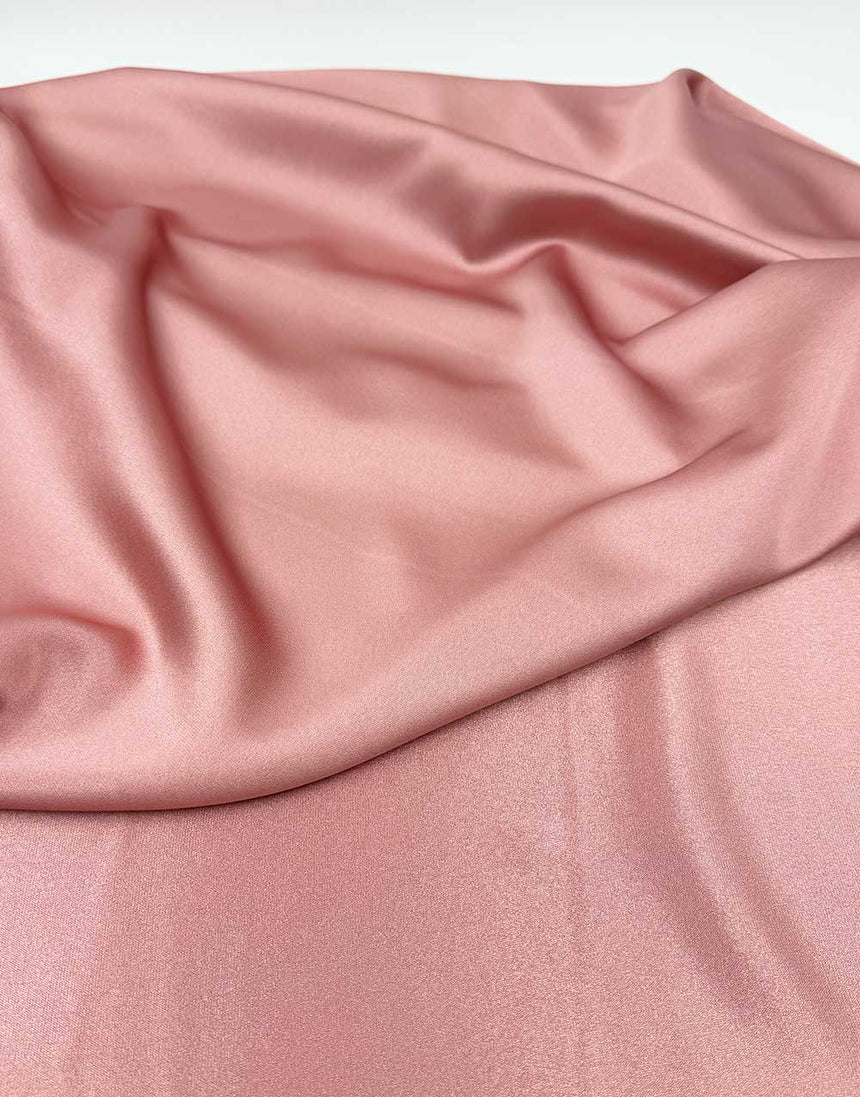 Italian Micro Silk Satin Fabric, Old Rose