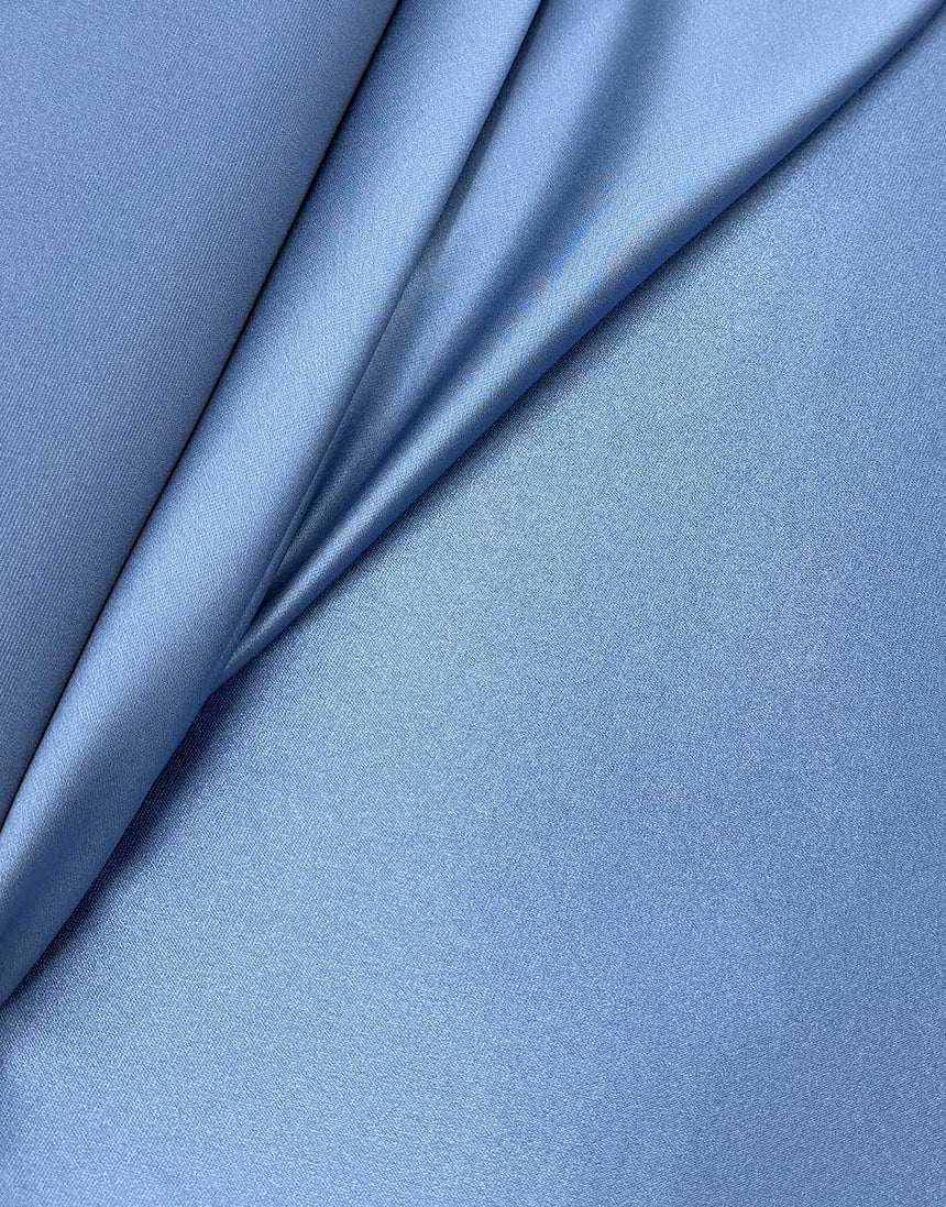 Italian Micro Silk Satin Fabric,  Steel Blue