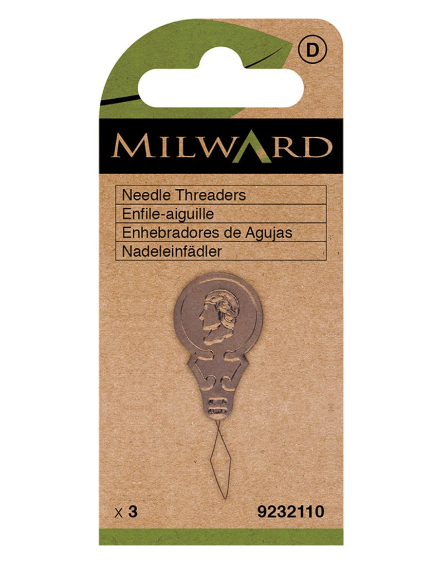 Milward Green Needle Threaders - Aluminium