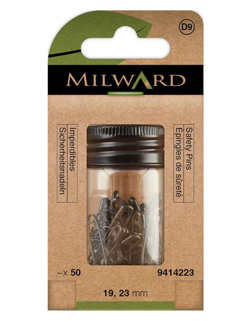 Milward Green Safety Pins - Assorted Black
