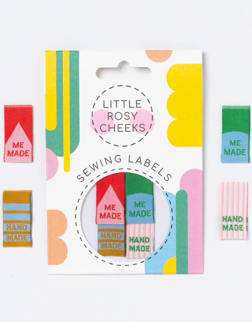 Hand Made/ Me Made, Woven Sewing Mini Labels - Pack of 8