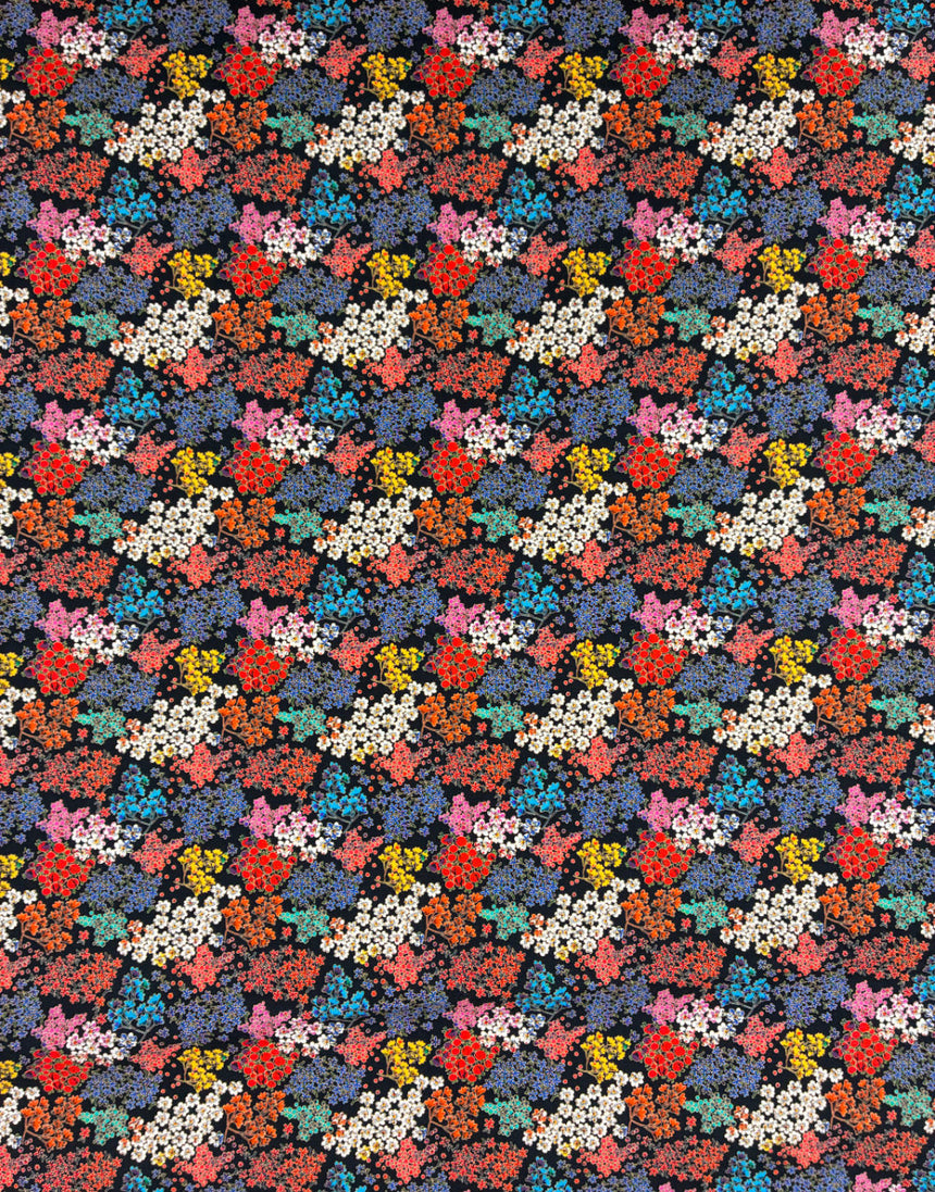 Midnight Meadow Mini Floral Cotton Poplin