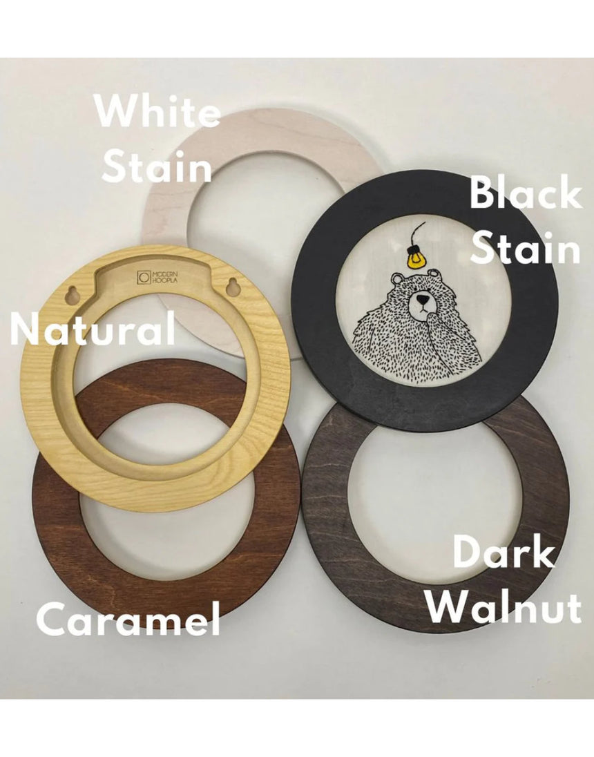 Circular Embroidery Hoop Wooden Frame for 6" Hoops, Modern Hoopla