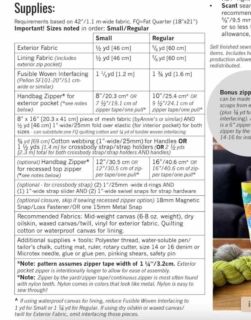 Quarry Tote Bag Sewing Pattern, Noodlehead