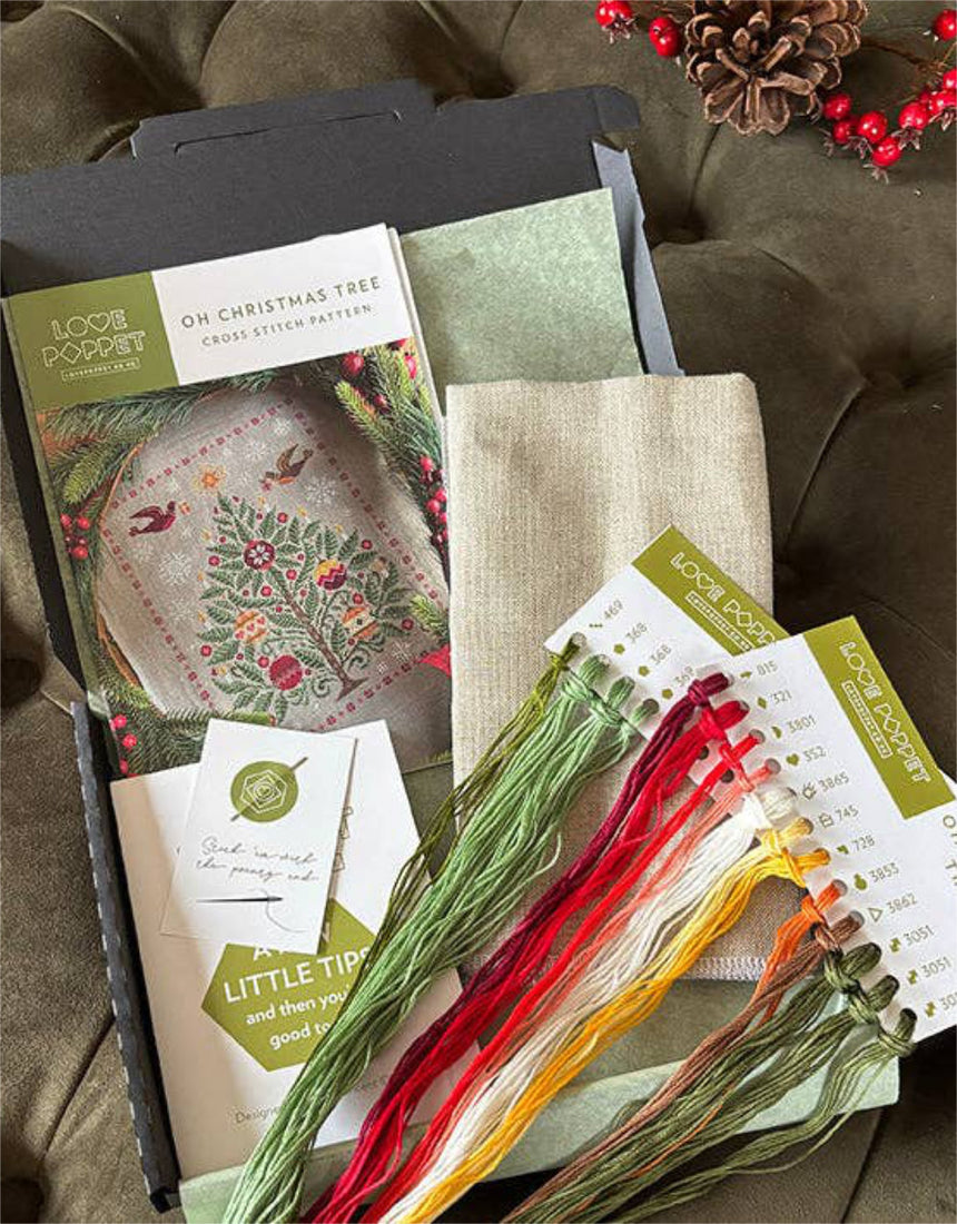 Oh Christmas Tree Cross Stitch Kit, Love Poppet