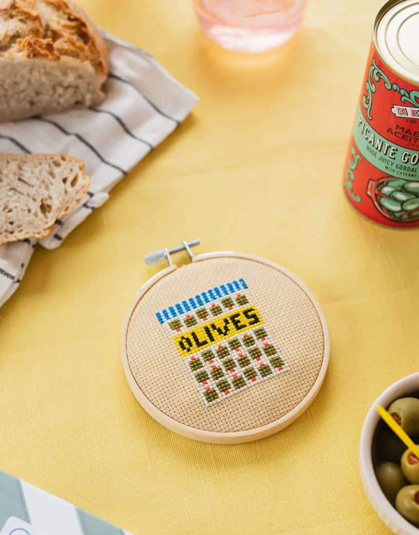 Olives Cross Stitch Kit, Cotton Clara