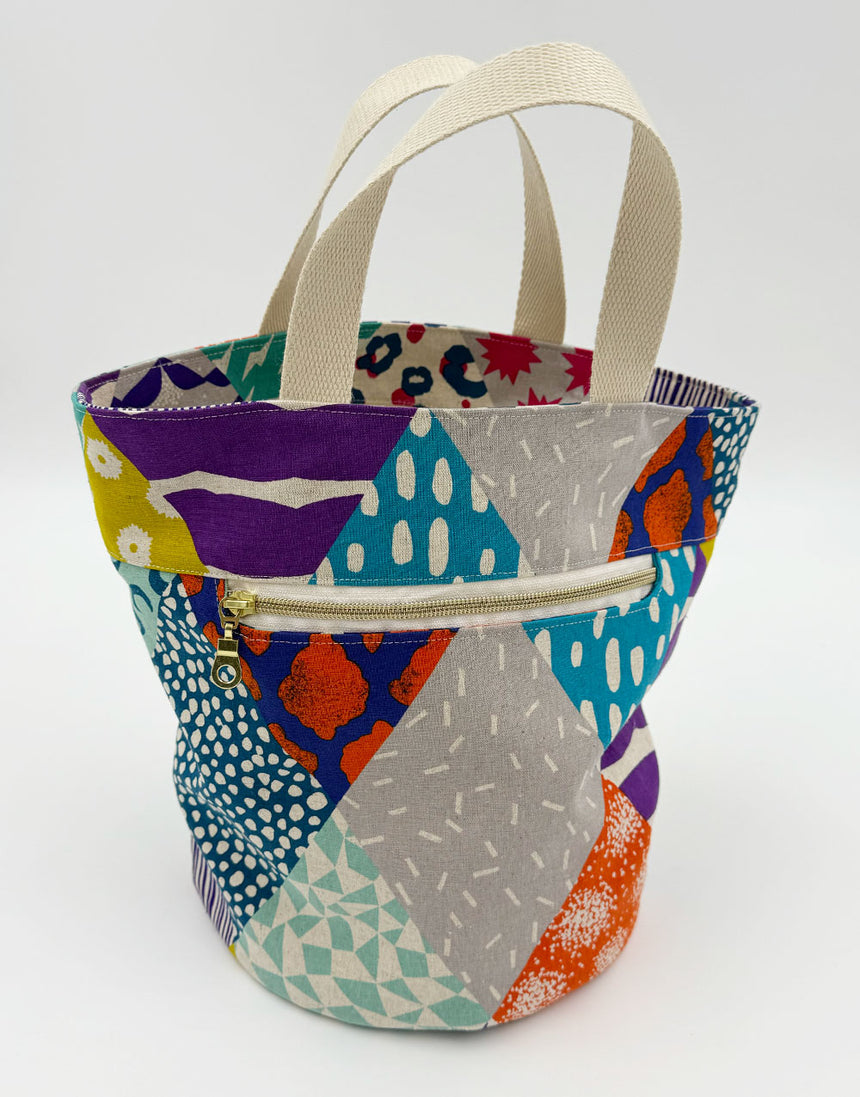Quarry Tote Bag & Zipped Pouch Making Kit in Echino Rhombus Canvas, Noodlehead