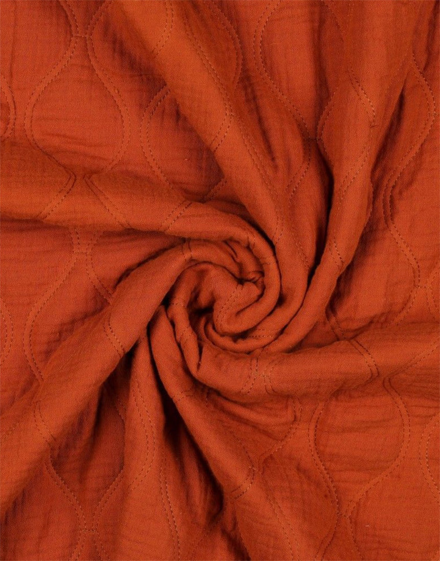 Rust Quilted Double Gauze Fabric
