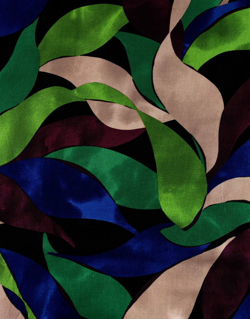Midnight Canopy Rayon Spun Satin Fabric