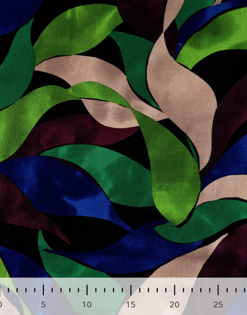 Midnight Canopy Rayon Spun Satin Fabric