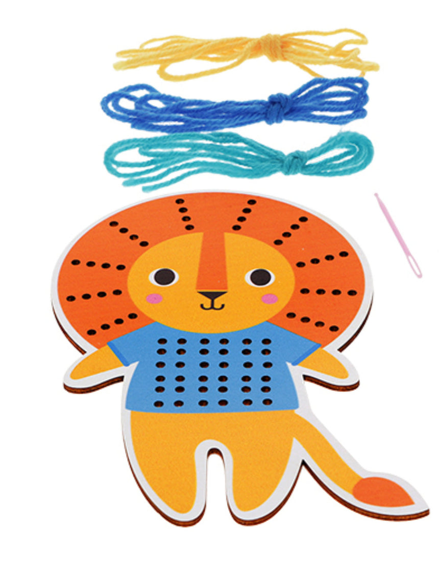 Learn to Sew Wooden Hand-Stitch Set, Lion