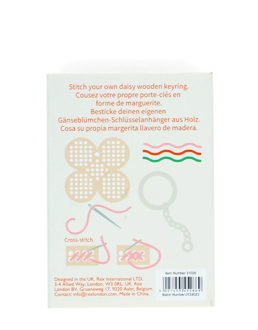 Stitch Your Own Wooden Keyring, Daisy