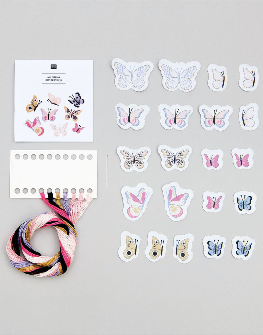 Butterflies Stick and Stitch Embroidery Kit, Rico Design
