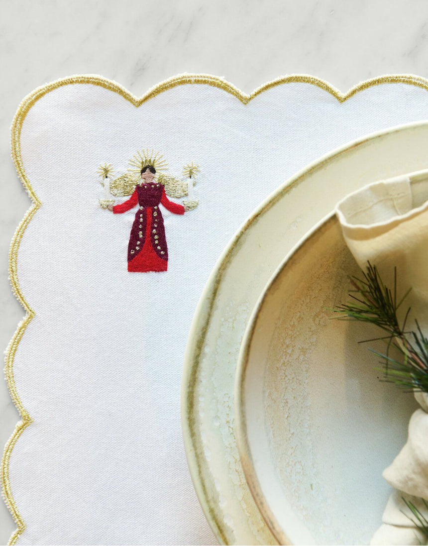 Christmas Angels with Candles Stick and Stitch Embroidery Kit, Rico Design