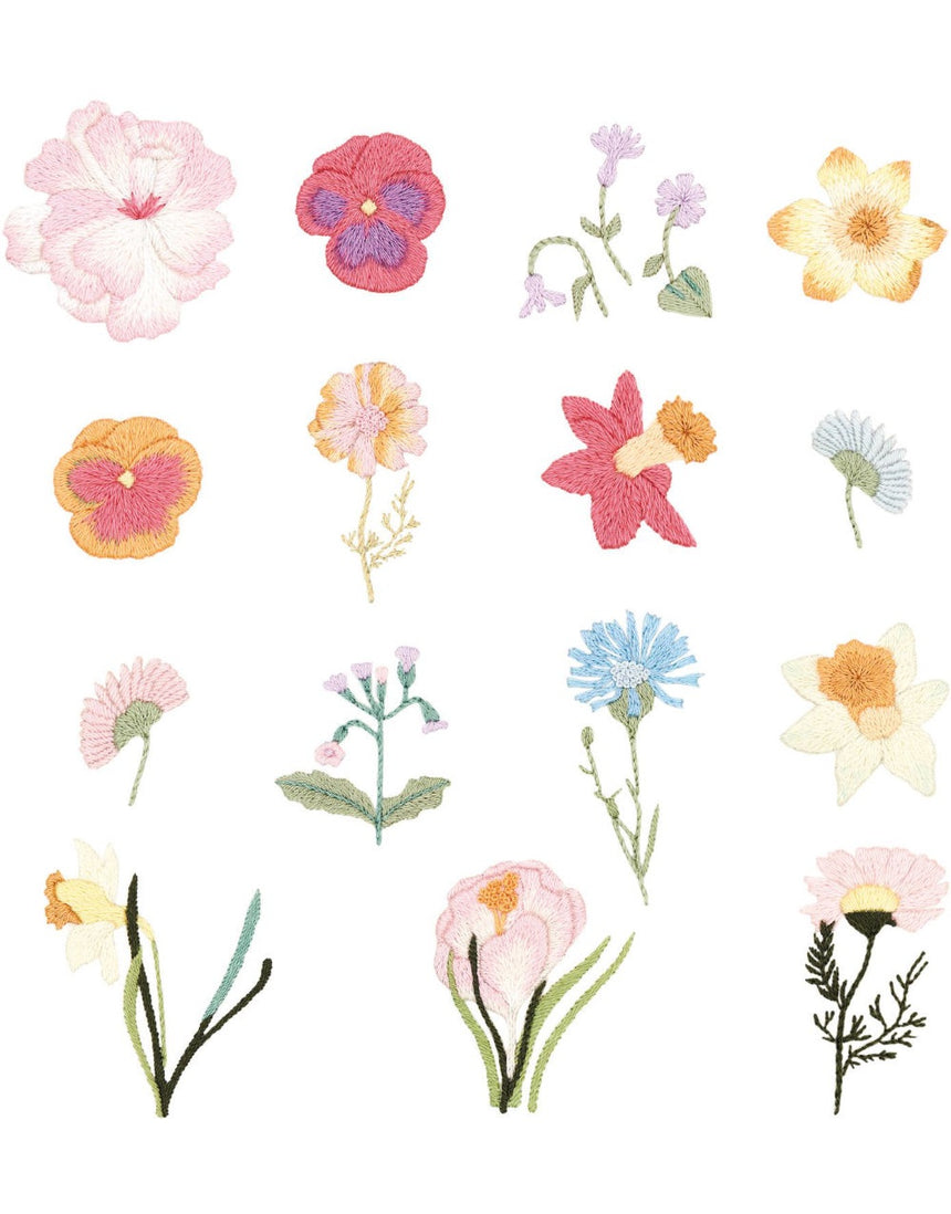 Spring Flowers Stick and Stitch Embroidery Kit, Rico Design
