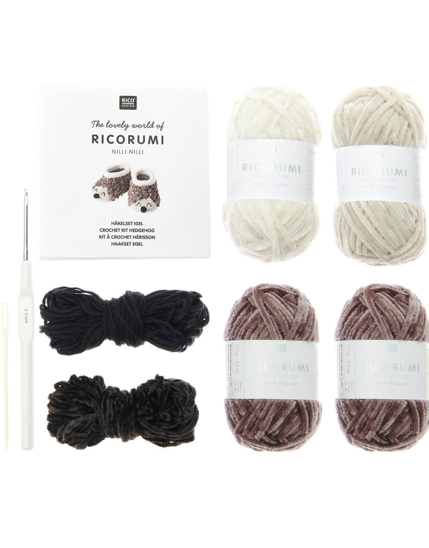 Hedgehog Baby Booties Ricorumi Crochet Kit