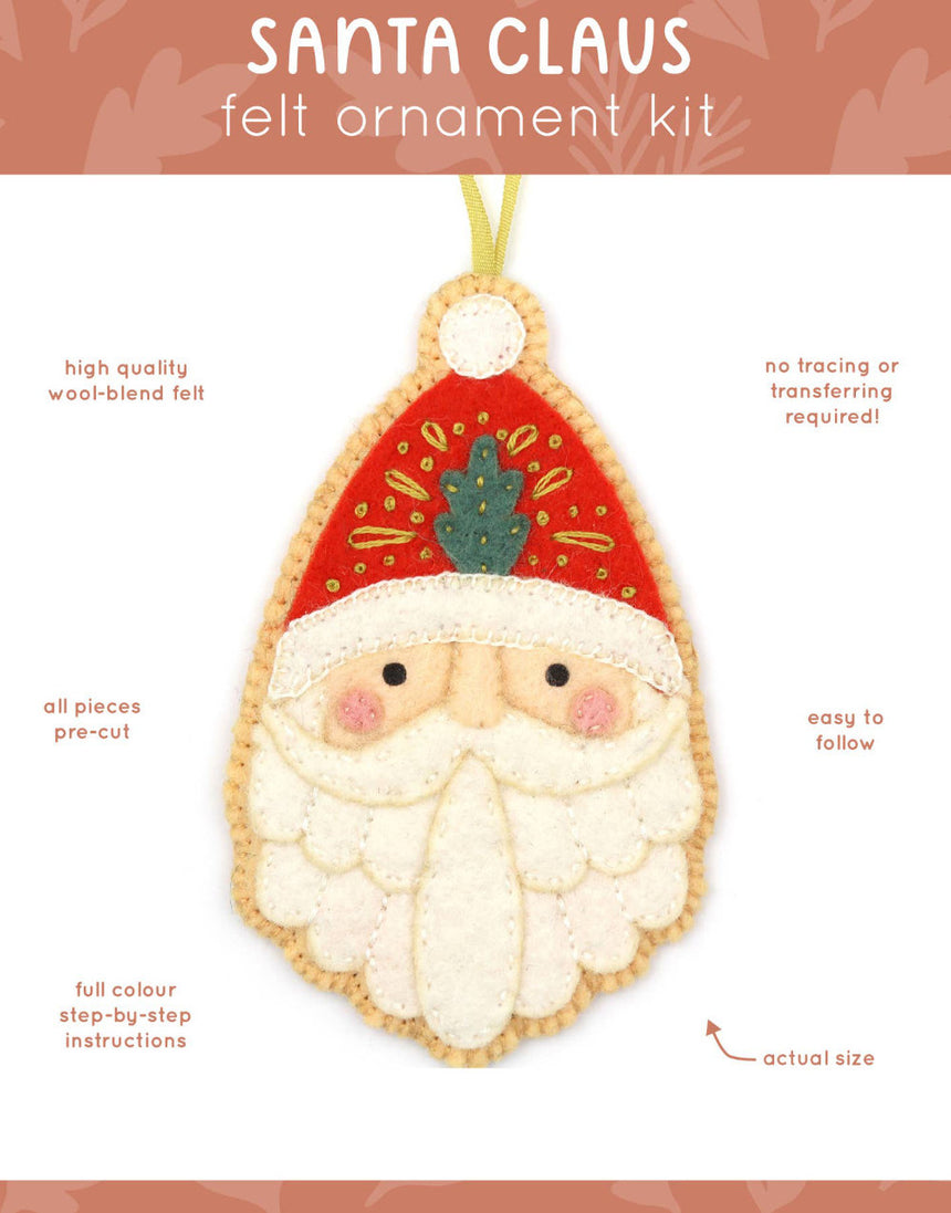 Santa Claus Felt Ornament Kit, Kiriki Press