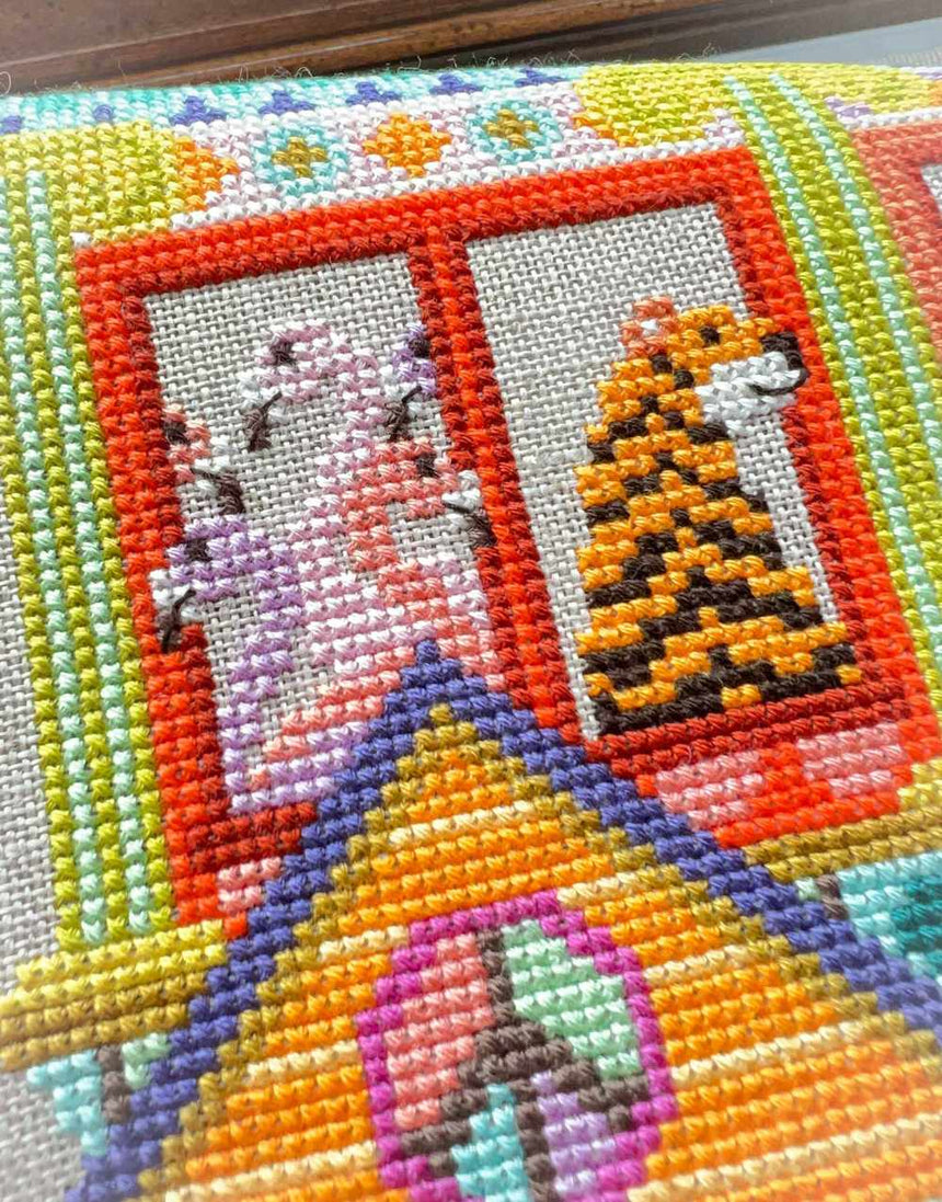 The Animal House Counted Cross Stitch Sampler Pattern, Satsuma Street
