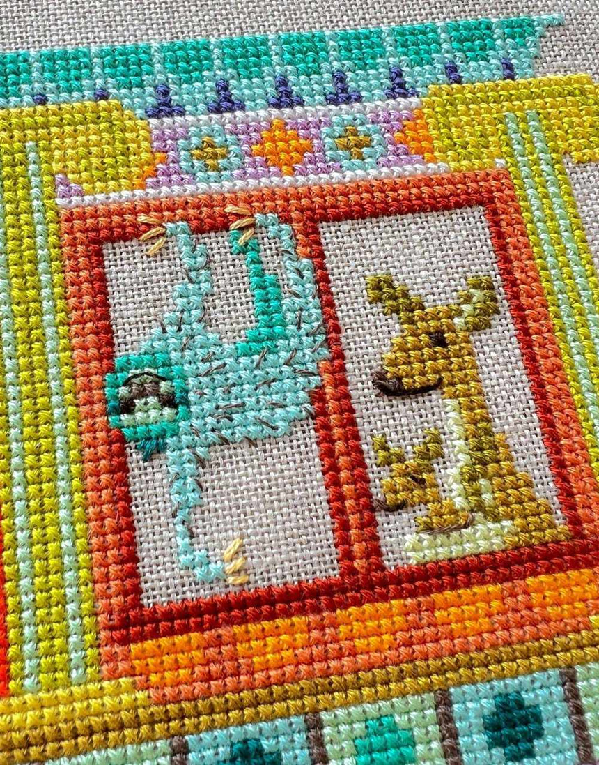 The Animal House Counted Cross Stitch Sampler Pattern, Satsuma Street