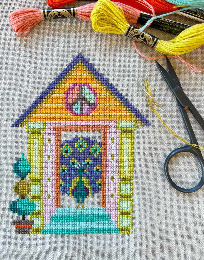 The Animal House Counted Cross Stitch Sampler Pattern, Satsuma Street