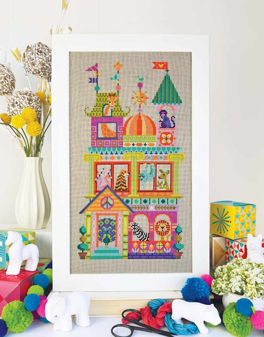 The Animal House Counted Cross Stitch Sampler Pattern, Satsuma Street