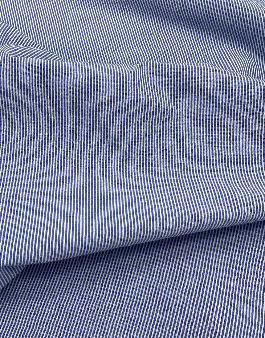 Not Specified Seersucker Blue / Stripes Dark Blue Striped Cotton Seersucker Fabric 15577