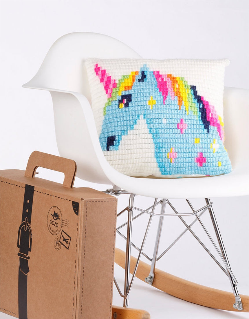 Unicorn Pillow Needlepoint Kit, Sozo DIY