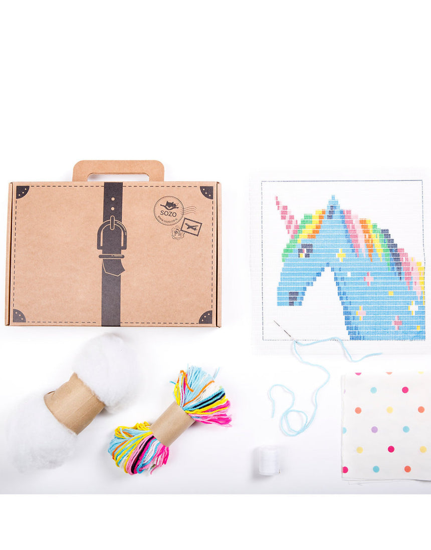 Unicorn Pillow Needlepoint Kit, Sozo DIY