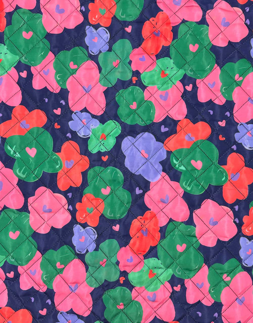 Playground Petals Quilted Stepped Coating Fabric