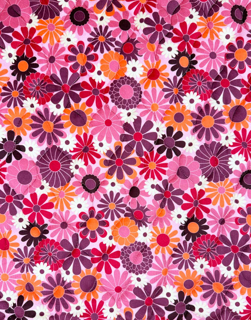 Carnaby Garden Quilted Stepped Velvet Coating Fabric