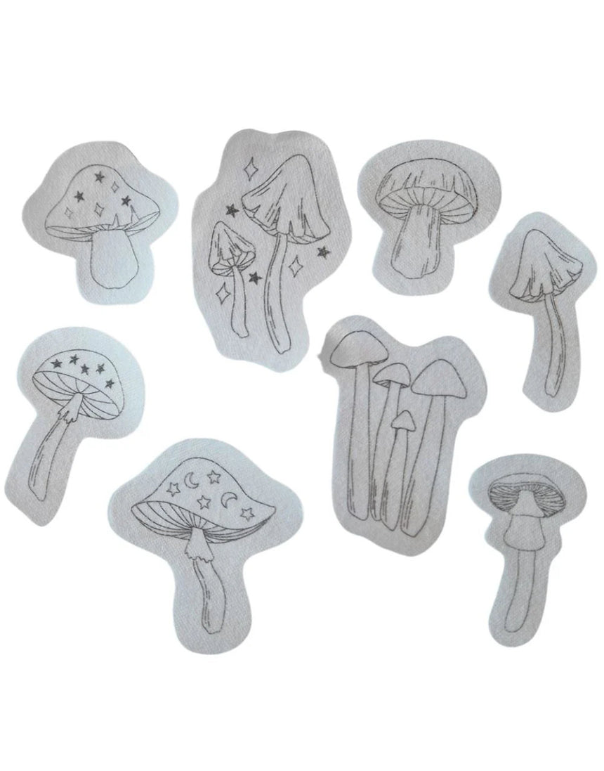 Mystical Mushrooms Stick & Stitch Embroidery Patterns, Blackbird & Bloom