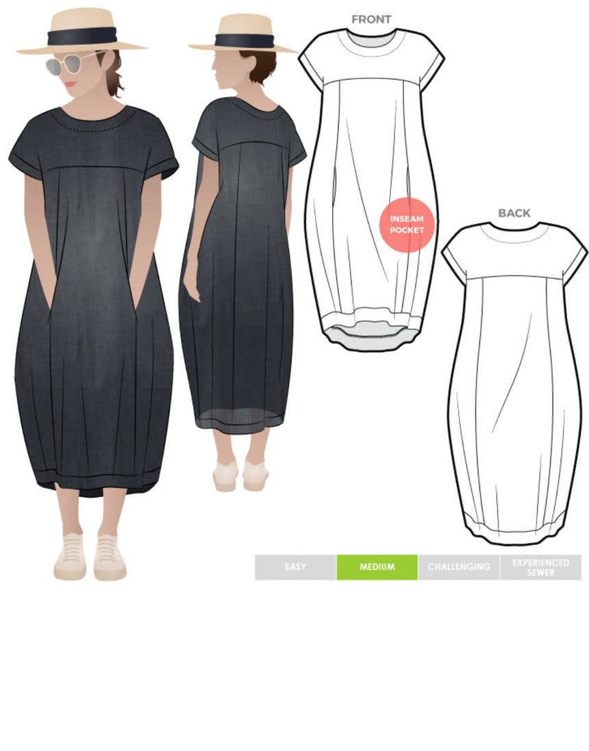 Sydney Designer Dress Sewing Pattern, Style Arc