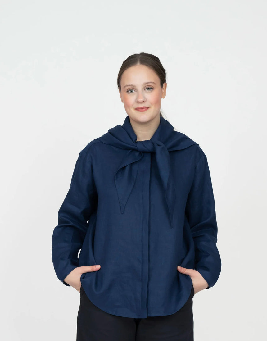 Scarf Collar Shirt Sewing Pattern, The Assembly Line