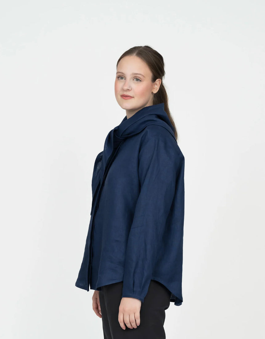 Scarf Collar Shirt Sewing Pattern, The Assembly Line