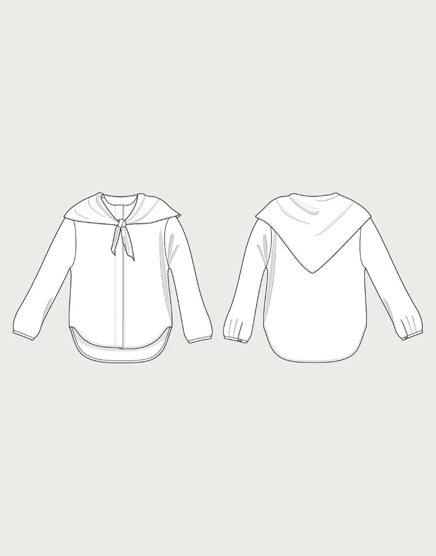 Scarf Collar Shirt Sewing Pattern, The Assembly Line