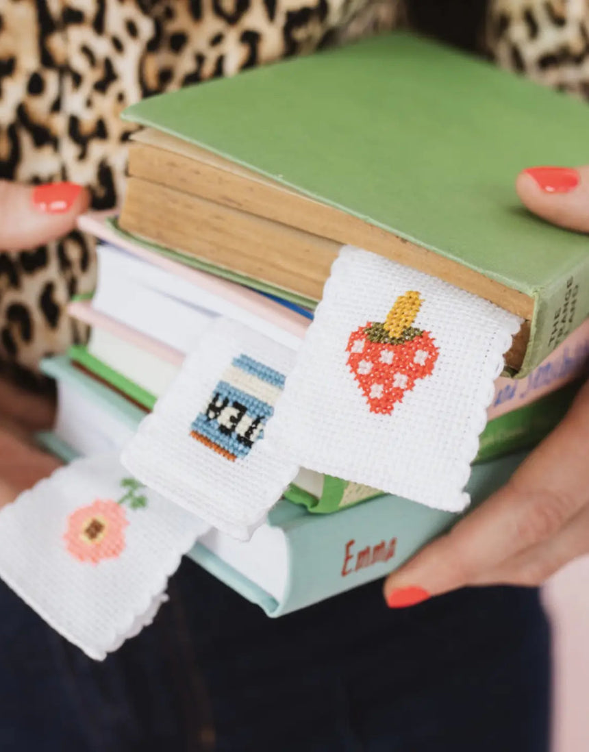 Tea/Mugs Cross Stitch Bookmark Kit, Cotton Clara