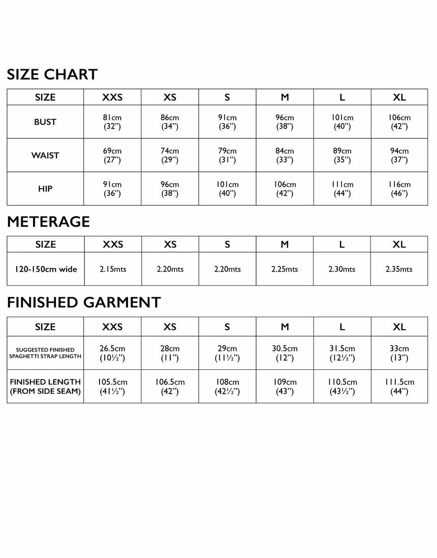 Tessuti Dresses Sadie Slip Dress Sewing Pattern, Tessuti 15429