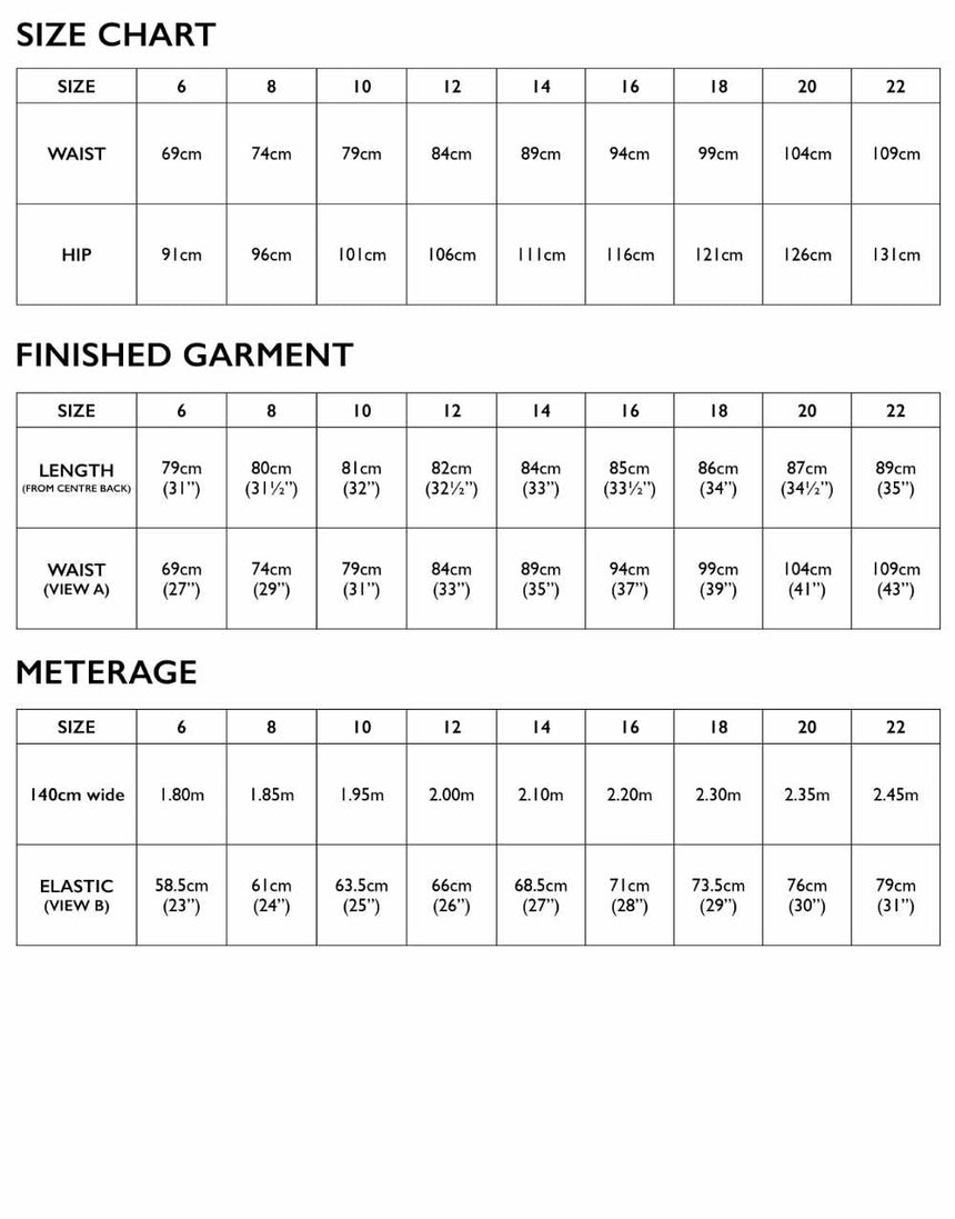 Evie Bias Skirt Sewing Pattern, Tessuti