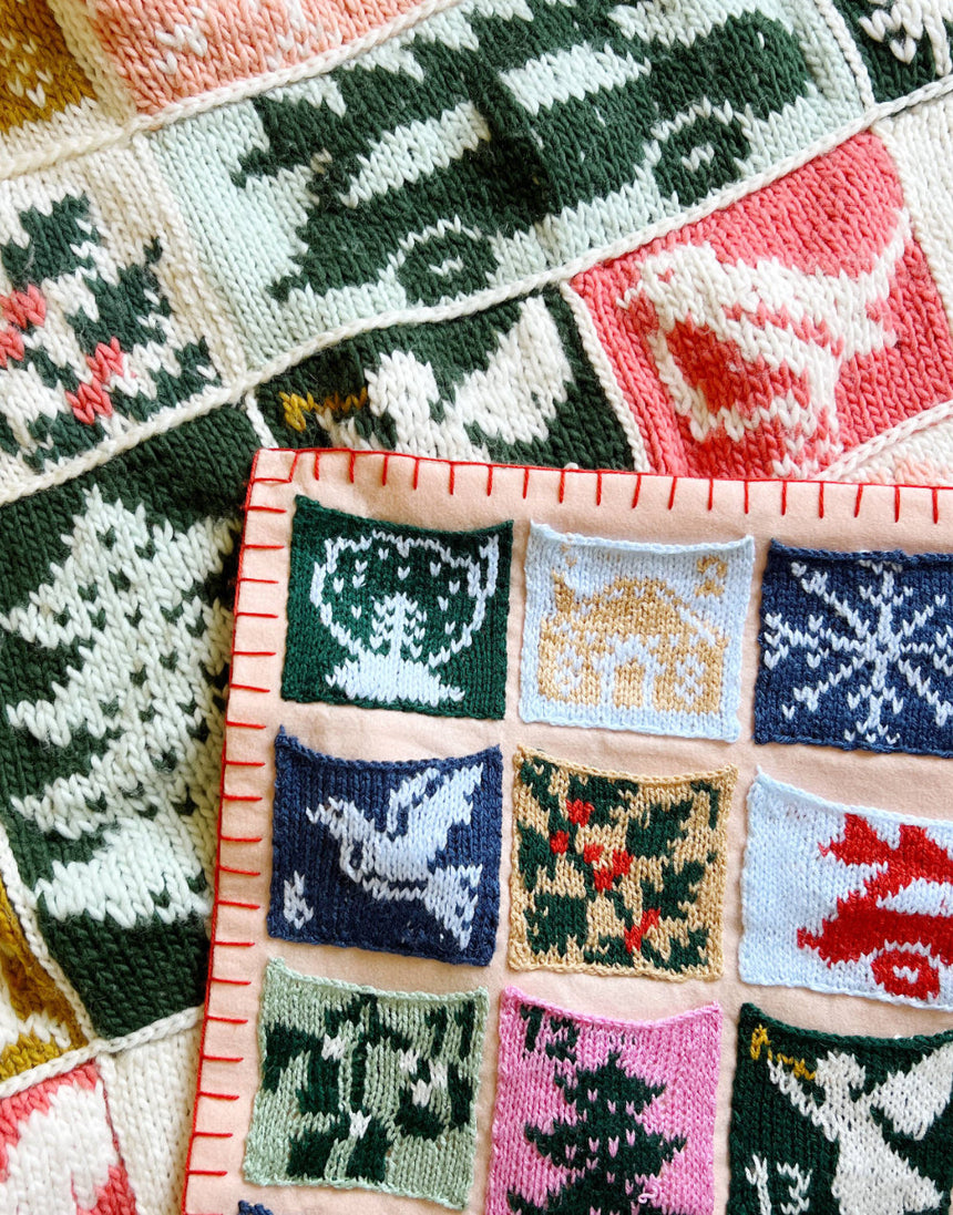 Heirloom Advent Blanket and Calendar knitting pattern, Needle & Feather