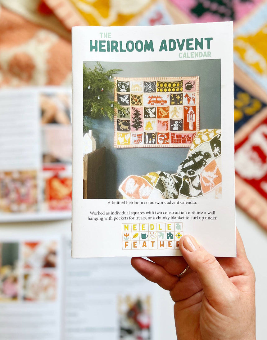 Heirloom Advent Blanket and Calendar knitting pattern, Needle & Feather