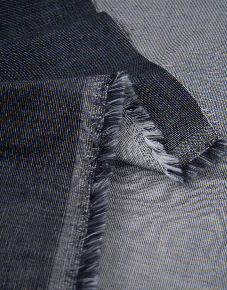 Deep Charcoal Woven Cotton Velvet Fabric, Atelier Brunette
