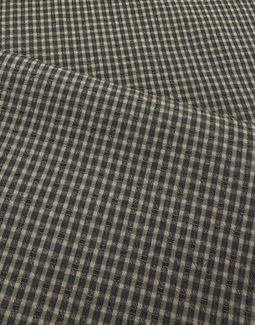 Tochio Yarn-Dyed Cotton Fabric, Grey Gingham