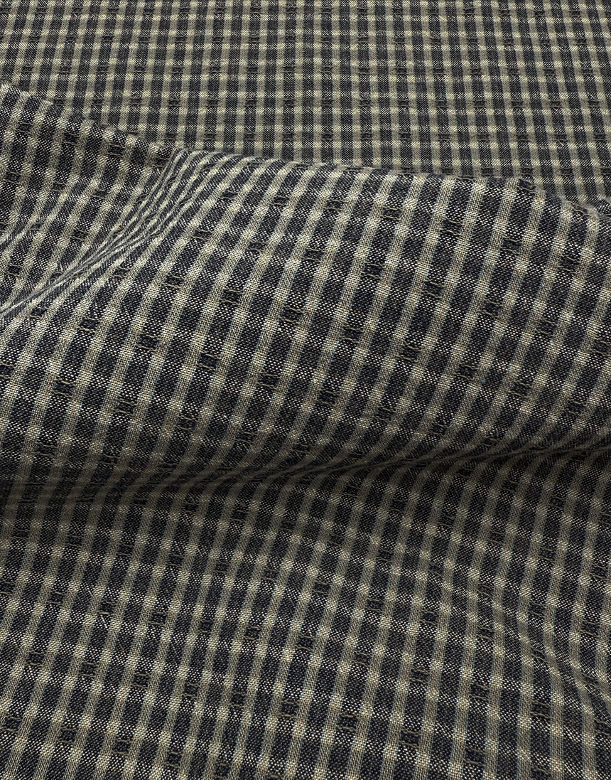 Tochio Yarn-Dyed Cotton Fabric, Grey Gingham