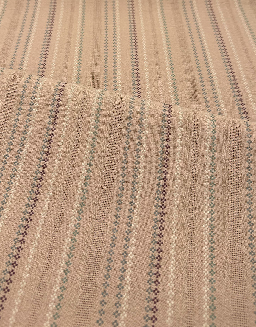 Tochio Yarn-Dyed Cotton Fabric, Blush Blossom Stripe