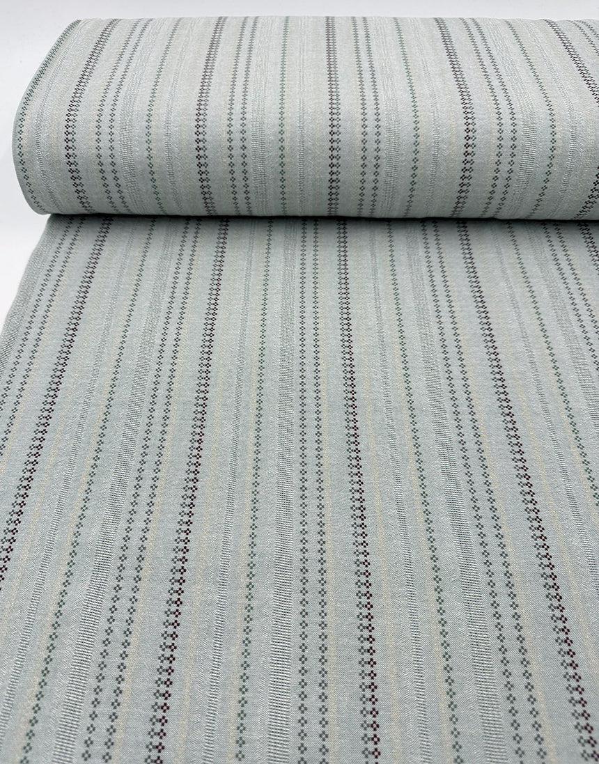 Tochio Yarn-Dyed Cotton Fabric, Mist Blossom Stripe