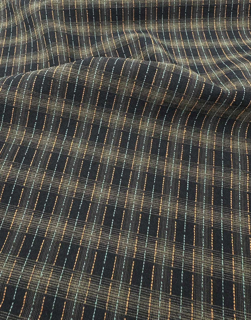 Tochio Yarn-Dyed Cotton Fabric, Navy Lantern Grid