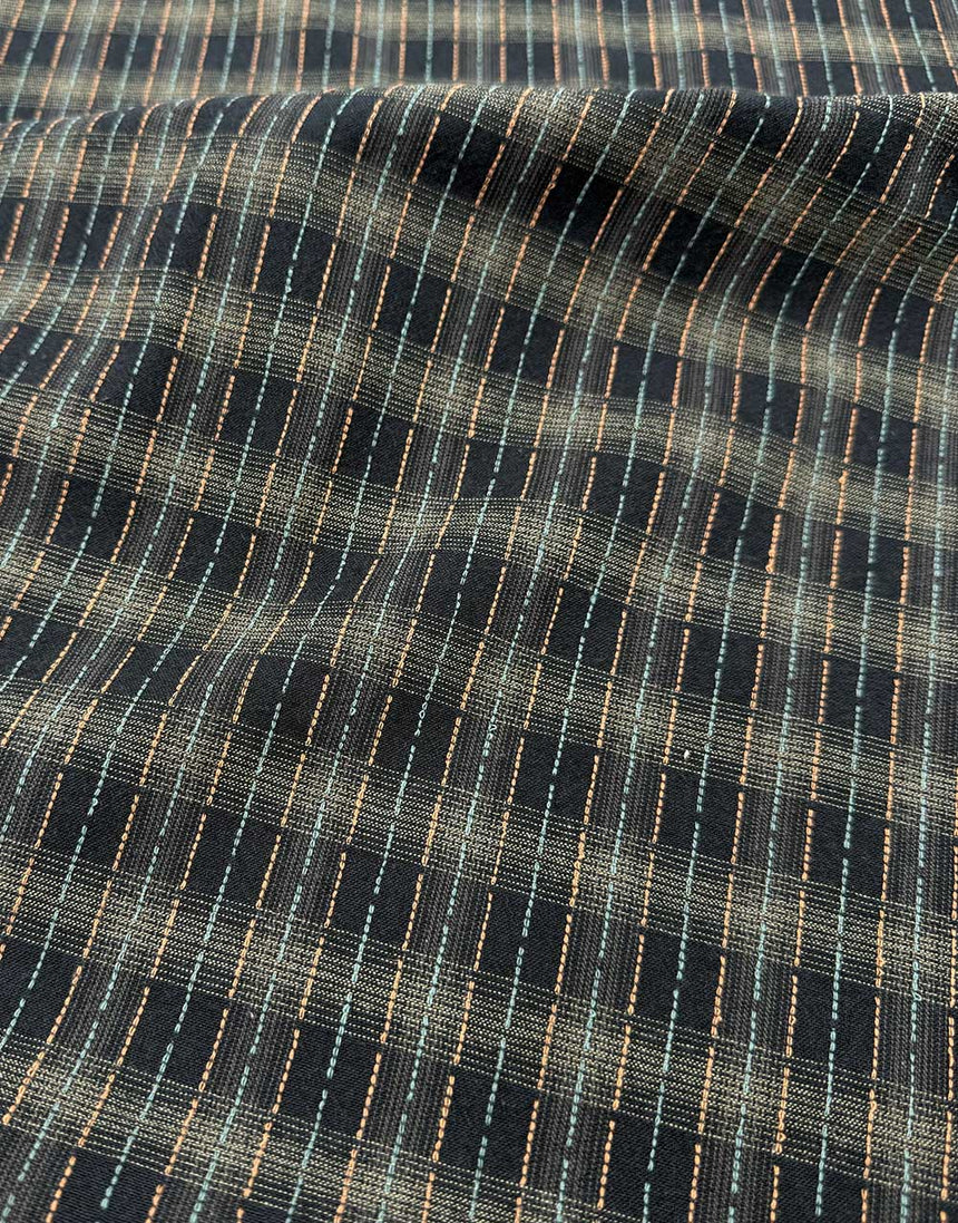 Tochio Yarn-Dyed Cotton Fabric, Navy Lantern Grid