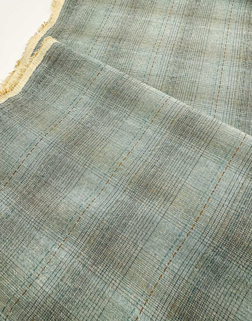 Tochio Yarn-Dyed Cotton Fabric, Blue Mist Check